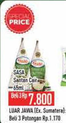 Promo Harga SASA Santan Cair per 3 pcs 65 ml - Hypermart