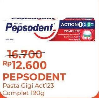 Promo Harga PEPSODENT Pasta Gigi Action 123 Complete 190 gr - Alfamart