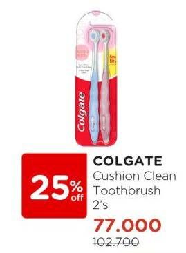 Promo Harga Colgate Toothbrush Cushion Clean 2 pcs - Watsons