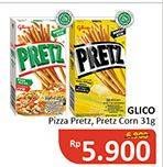 Promo Harga GLICO Pretz Stick Pizza, Corn 31 gr - Alfamidi