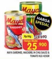Promo Harga Maya Sardines Cabe / Chilli, Tomat / Tomato 425 gr - Superindo