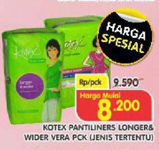Promo Harga Kotex Fresh Liners Longer & Wider Longer Wider  - Superindo
