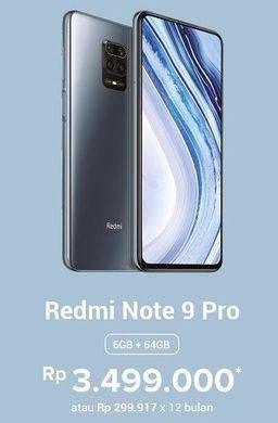 Promo Harga XIAOMI Redmi Note 9 Pro 6GB 64GB  - Erafone