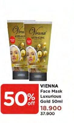 Promo Harga VIENNA Face Mask Anti Aging Luxurious Gold 50 ml - Watsons