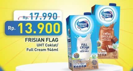 Promo Harga Frisian Flag Susu UHT Purefarm Swiss Chocolate, Full Cream 946 ml - Hypermart