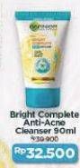 Promo Harga GARNIER Bright Complete 3-in-1 Anti Acne Facial Wash 90 ml - Alfamart