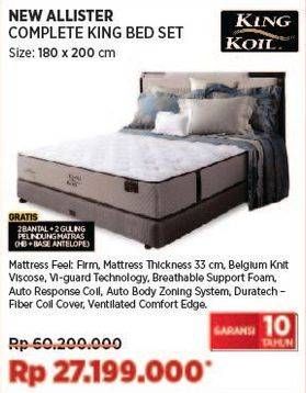 Promo Harga King Koil New Allister Complete King Bed Set 180 X 200 Cm  - COURTS