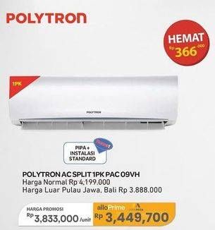 Promo Harga Polytron AC Deluxe2 1 PK PAC09VH  - Carrefour