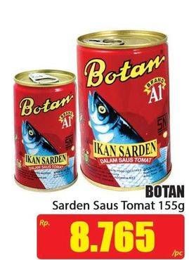 Promo Harga BOTAN Sardines Premium In Tomato Sauce 155 gr - Hari Hari