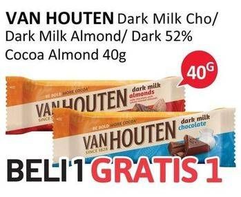Promo Harga VAN HOUTEN Chocolate Milk Chocolate, Almonds 55 gr - Alfamidi