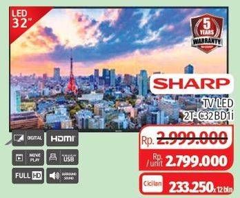 Promo Harga SHARP 2T-C32BD1i-TG | LED TV Tower Speaker  - Lotte Grosir