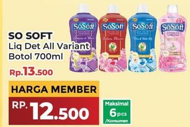 Promo Harga Sosoft Deterjen Cair All Variants 700 ml - Yogya