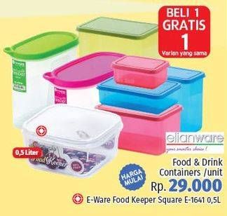 Promo Harga ELIANWARE Food & Drink Containers  - LotteMart