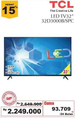 Promo Harga TCL 32D300B LED TV 32"  - Giant