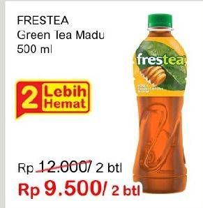 Promo Harga FRESTEA Minuman Teh Green Honey per 2 botol 500 ml - Indomaret
