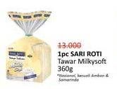 Promo Harga Sari Roti Roti Tawar Milky Soft 360 gr - Alfamidi