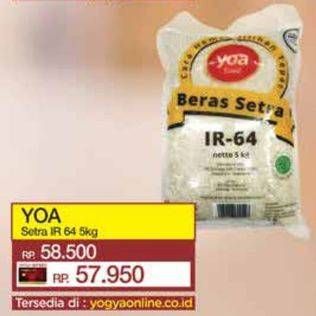 Promo Harga YOA Beras Setra IR-64 5000 gr - Yogya