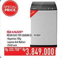 Promo Harga SHARP ES-M1000T Mesin Cuci Top Load 10 kg - Hypermart