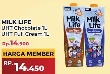 Promo Harga Milk Life UHT Cokelat, Full Cream 1000 ml - Yogya