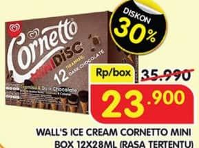 Promo Harga Walls Cornetto Mini per 12 pcs 28 ml - Superindo