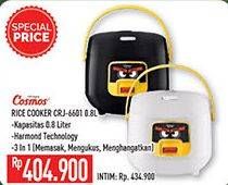 Promo Harga COSMOS CRJ 6601 | Rice Cooker 800 ml - Hypermart