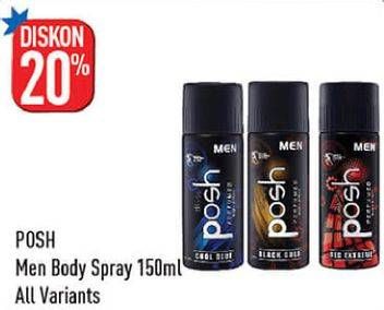 Promo Harga POSH Men Perfumed Body Spray All Variants 150 ml - Hypermart