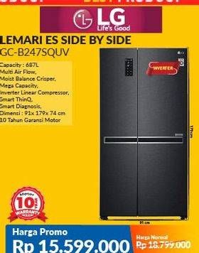 Promo Harga LG GC-B247SQUV Side By Side Refrigerator  - Courts