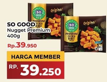 Promo Harga So Good Chicken Nugget Premium Original 400 gr - Yogya