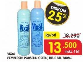 Promo Harga VIXAL Pembersih Porselen Green, Blue 780 ml - Superindo