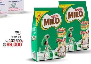 Promo Harga Milo ActivGo 3in1 1000 gr - LotteMart