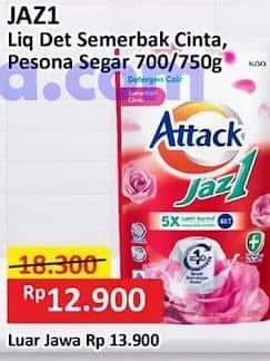 Promo Harga Attack Jaz1 DeterGel Semerbak Cinta, Pesona Segar 750 ml - Alfamart