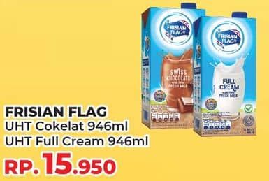 Promo Harga Frisian Flag Susu UHT Purefarm Swiss Chocolate, Full Cream 946 ml - Yogya