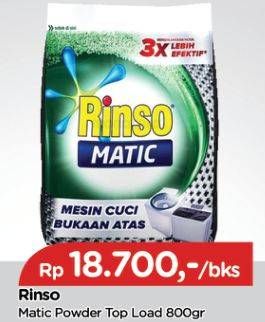 Promo Harga RINSO Detergent Matic Powder Top Load 800 gr - TIP TOP
