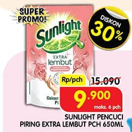 Promo Harga Sunlight Pencuci Piring Extra Lembut 650 ml - Superindo
