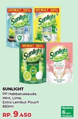 Promo Harga Sunlight Pencuci Piring Higienis Plus With Habbatussauda, Anti Bau With Daun Mint, Jeruk Nipis 100, Extra Lembut 650 ml - Yogya