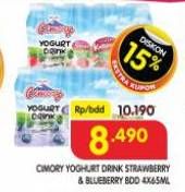 Promo Harga Cimory Yogurt Drink Strawberry, Blueberry per 4 botol 70 ml - Superindo