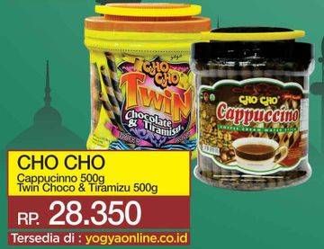 Promo Harga Cho Cho Wafer Stick Cappuccino / Twin Choco / Tiramisu  - Yogya