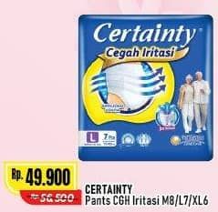 Promo Harga Certainty Adult Diapers Pants XL6, M8, L7 6 pcs - Alfamart