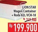 Promo Harga LION STAR Wagon Container + Roda VCH-18 82 ltr - Hypermart