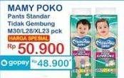 Promo Harga Mamy Poko Pants Xtra Kering Slim Tidak Gembung XL23, L28, M30 23 pcs - Indomaret