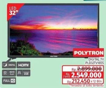 Promo Harga POLYTRON PLD 32TV1855 | Digital TV 32 Inci  - Lotte Grosir
