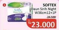 Promo Harga Softex Daun Sirih 36cm 13 pcs - Alfamidi