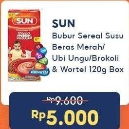 Promo Harga SUN Bubur Sereal Susu Beras Merah, Ubi Ungu, Brokoli Wortel 120 gr - Indomaret