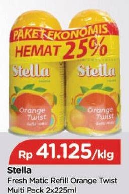 Promo Harga STELLA Matic Refill Orange Twist per 2 kaleng 225 ml - TIP TOP