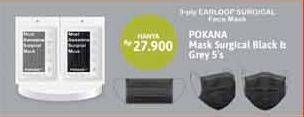Promo Harga POKANA Face Mask Surgical Grey, Surgical Black 5 pcs - Alfamidi