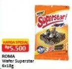 Promo Harga ROMA Superstar Wafer per 6 pcs 18 gr - Alfamart