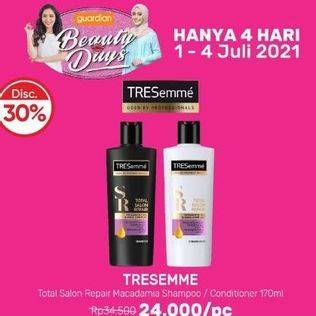 Promo Harga TRESEMME Total Salon Repair Macadamia Shampoo/ Conditioner 170 mL  - Guardian