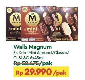Promo Harga Walls Magnum Mini Almond, Classic Almond, Classic Almond White per 6 pcs 45 ml - TIP TOP
