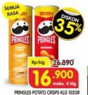 Promo Harga Pringles Potato Crisps All Variants 107 gr - Superindo