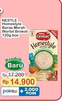 Promo Harga Nestle Cerelac Homestyle Bubur Tim Beras Merah Wortel Brokoli 120 gr - Indomaret